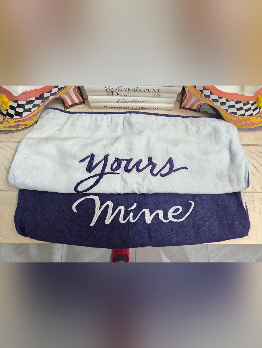 Kate Spade New York Yours & Mine Script Accent Pillow Covers (Set of 2)EUC